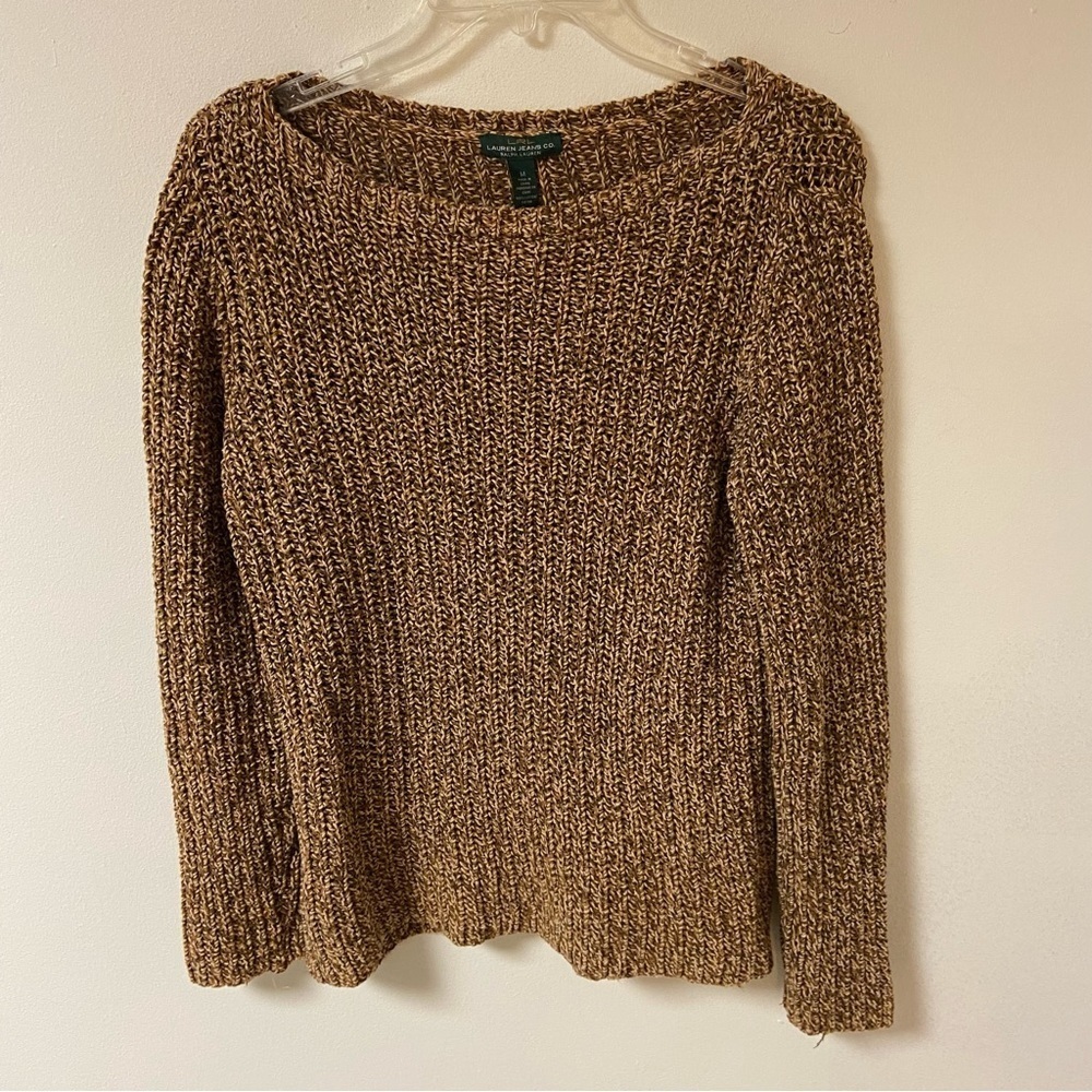 LRL Ralph Lauren Women’s Sweater Crew Neck Pullover Brown Medium